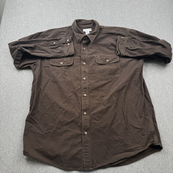 Carhartt Other - Carhartt Longsleeve Heavyweight Mens 2XL Brown Button Up Workwear S215 DKB